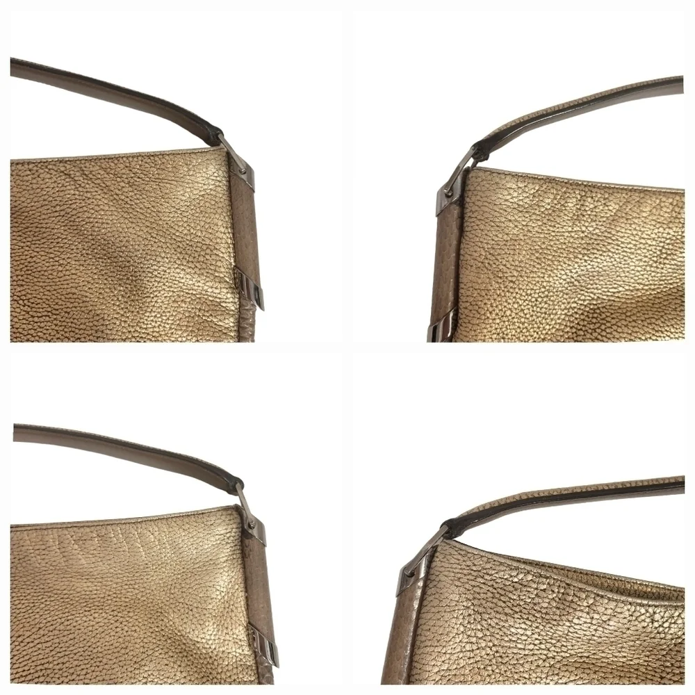 Jimmy Choo Zoe Gold Leather & Snakeskin Hobo